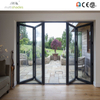 Multishades NFRC Certified French Aluminum Threshold Free Folding Door with Low E Glass and Custom Hardware