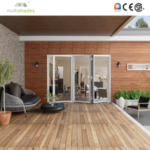 Multishades NFRC Certified French Aluminum Threshold Free Folding Door with Low E Glass and Custom Hardware