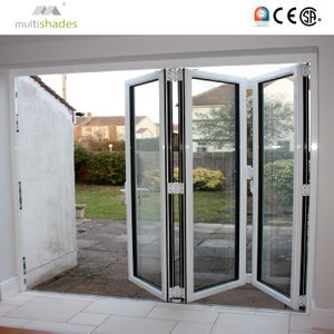 Multishades NFRC Certified French Aluminum Threshold Free Folding Door with Low E Glass and Custom Hardware