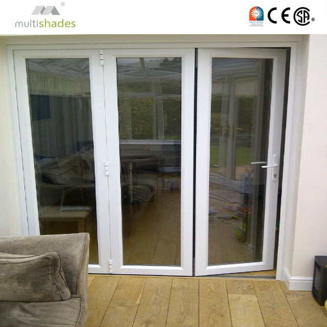 Multishades NFRC Certified French Aluminum Threshold Free Folding Door with Low E Glass and Custom Hardware